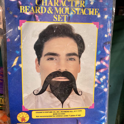 Character Handlebar Mustache & Beard Set
