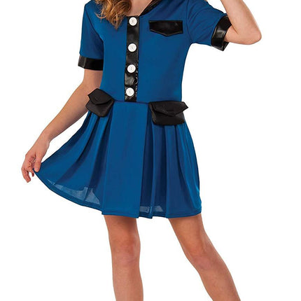 Police Officer Lady Cop Girls Halloween Dress Up Costume Child Medium