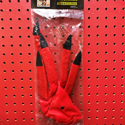 Red Devil Glove With Black Nails Demon Satan