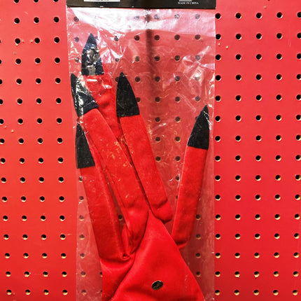 Red Devil Glove With Black Nails Demon Satan