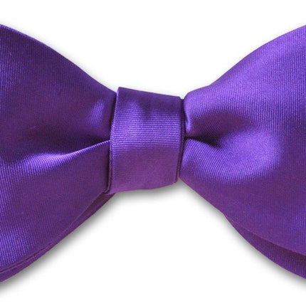 Purple Satin Formal Bow Tie Costume Accessory