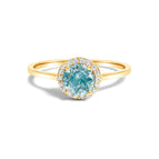 6.5 / Yellow.Gold / Blue Aquamarine