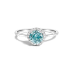 6.5 / White.Gold / Blue Aquamarine