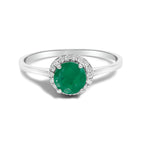 6.5 / White.Gold / Green Emerald