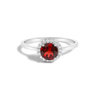 6.5 / White.Gold / Red Garnet