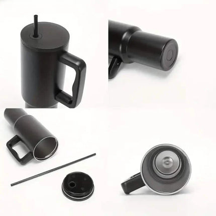 40oz Tumbler with Handle, Lid and Straw Insulated Cup Reusable Stainless Steel