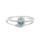 6.5 / White.Gold / Blue Aquamarine