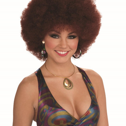 Disco Doll Afro Wig Red Reddish Brown 60's 70's