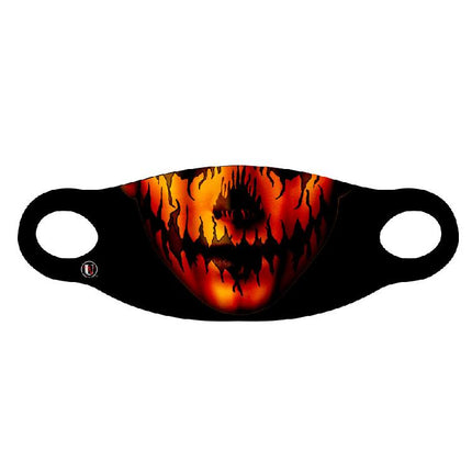 Reusable Halloween Face Cover Evil Pumpkin Design Orange Face Mask