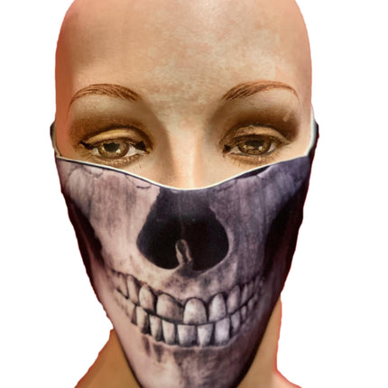 Reusable Halloween Face Cover Skeleton Skull Design Scary Face Mask