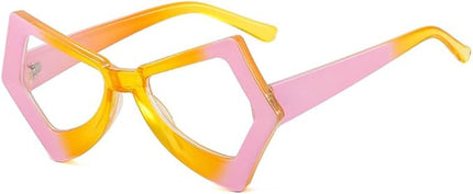 Vintage Polygon Irregular Cat Eye Adult Clear Blue Light Blocking Glasses