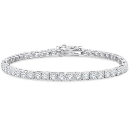 4.20 Ct Round Cut Diamond Tennis Bracelet 14K White Gold Lab-Grown 6.25 Inch