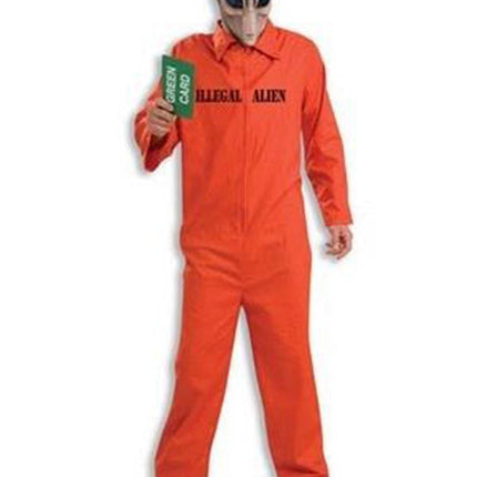 Illegal Alien Green Card Jumpsuit Adult Costume and Mask