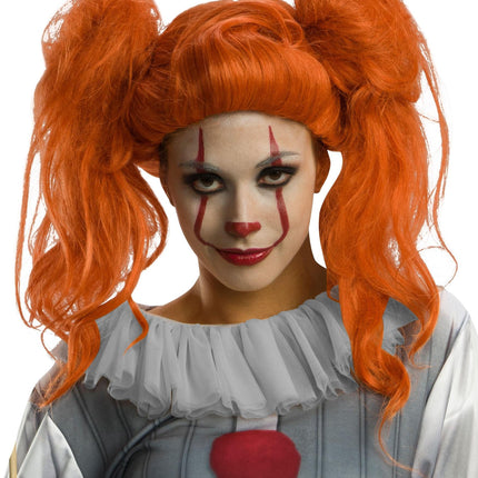 IT the Movie Pennywise Adult Womans Pigtail Wig