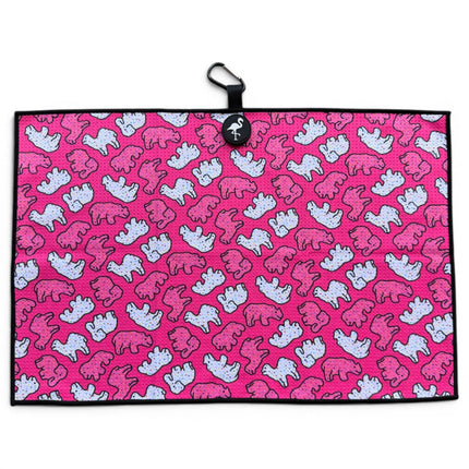 Frosted Animal Cookie Golf Towel | 24” x 16” Microfiber Towel | Magnetic Clip & Carabiner | Premium Golf Accessory
