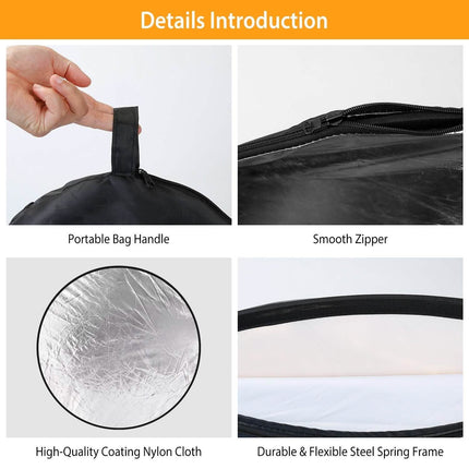 42.5" 5 In 1 Photography Round Light Collapsible Reflector