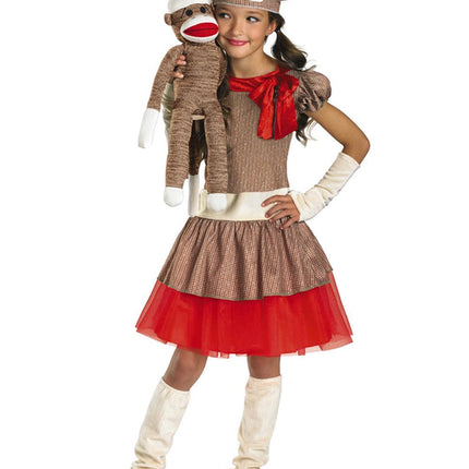 Sock Monkey Girl Child Costume Size Small 4-6