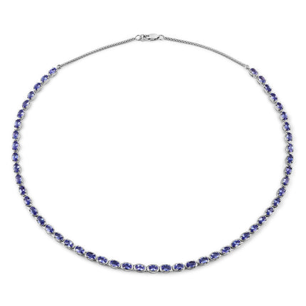 10.00 Carat Genuine Tanzanite .925 Sterling Silver Necklace