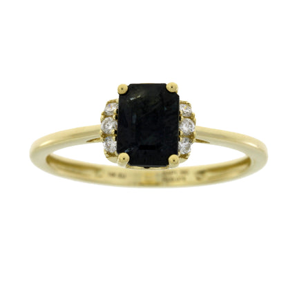 Genuine 1.38ct Sapphire Diamond Ring 14KT Yellow Gold
