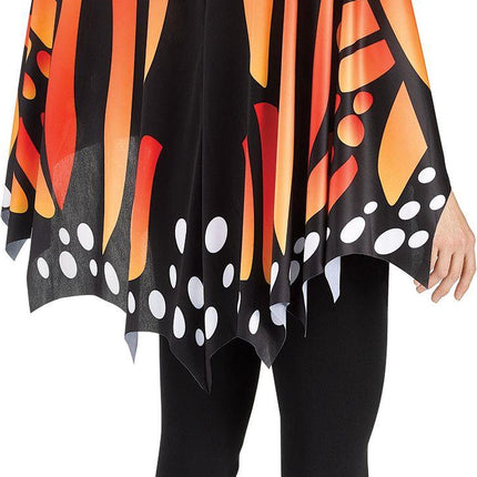 Monarch Butterfly Orange Poncho Women's Costume Accessory