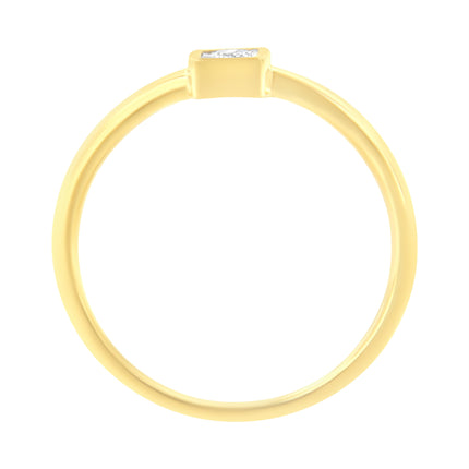 14K Yellow Gold Plated .925 Sterling Silver 1/20 cttw Miracle Set Diamond Promise Ring (J-K Color, I1-I2 Clarity) - Size 6