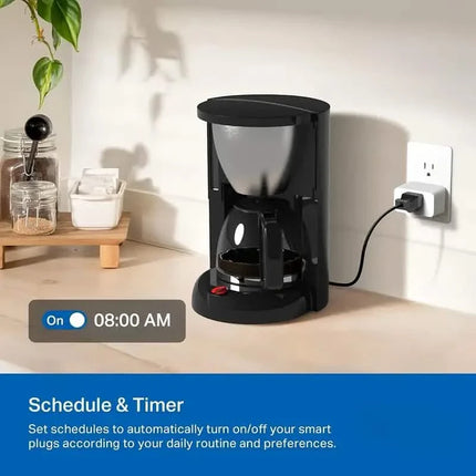 2-Pack: WiFi Smart Plug – 15A, Timer & App Control, Works with Alexa & Google Home