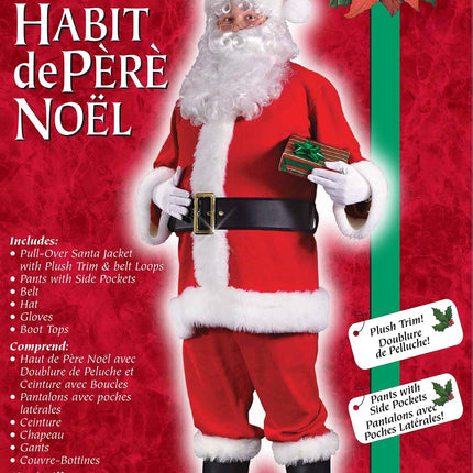 Flannel Santa Claus Suit Costume Plus Size 50-54
