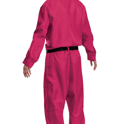 Squid Games Triangle Guard Jumpsuit and Mask Costume Adult Large/X-Large