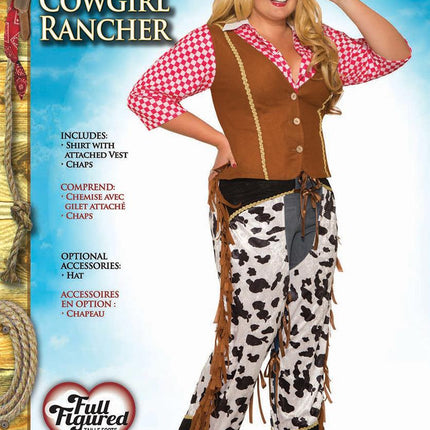 Cowgirl Ranger Plus Size Adult Costume Western Vest and Chaps