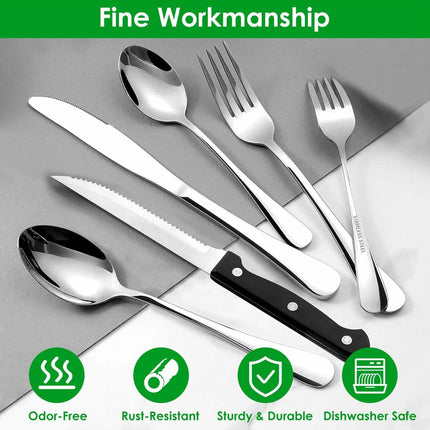 48-Piece: Stainless Steel Silverware Cutlery Set