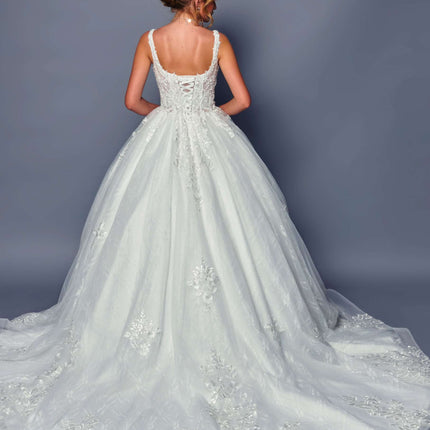 DeKlaire Bridal 489 Wedding Dress V-Neck A-Line Ball Gown