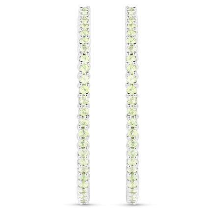 3.50 Carat Genuine Peridot .925 Sterling Silver Earrings