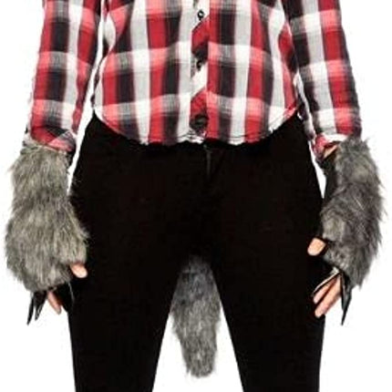 Werewolf Accessory Adult Hood, Gloves and Tail Kit Adult