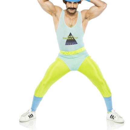 Aerobics Workout Gym Instructor Leotard Mr Energizer Costume Size L/XL