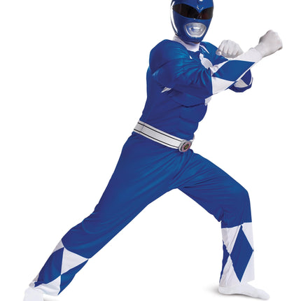 Blue Ranger Power Rangers Classic Deluxe Adult Costume XL 42-46
