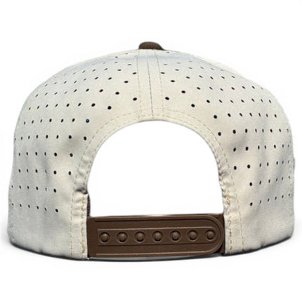 Longhorn Golf Hat | Snapback Cap | Built-in Magnetic Ball Marker Holder + Marker Included | Adjustable Tan Bull Skull