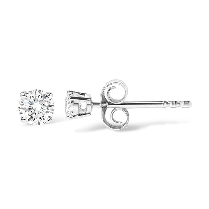 14K White Gold 5/8 Cttw Round Brilliant-Cut Lab Grown Diamond Classic 4-Prong Push back Stud Earrings (F-G Color, VS1-VS2 Clarity)