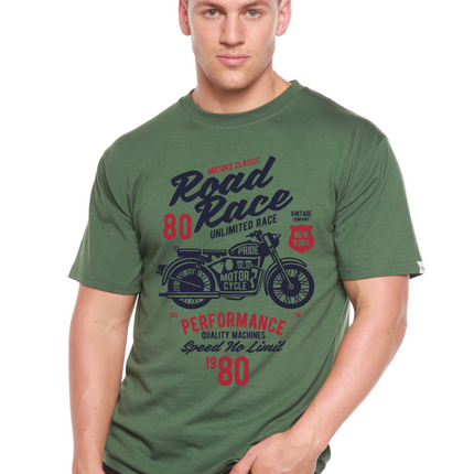 Road Race Motorcycles Spun Bamboo® Men's Bamboo Viscose/Organic Cotton Short Sleeve Graphic T-Shirt