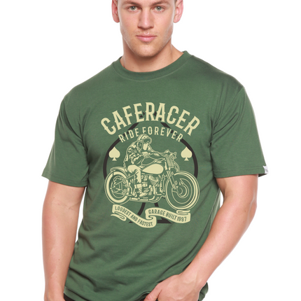 Caferacer Ride Forever Men's Bamboo Viscose/Organic Cotton Short Sleeve Graphic T-Shirt