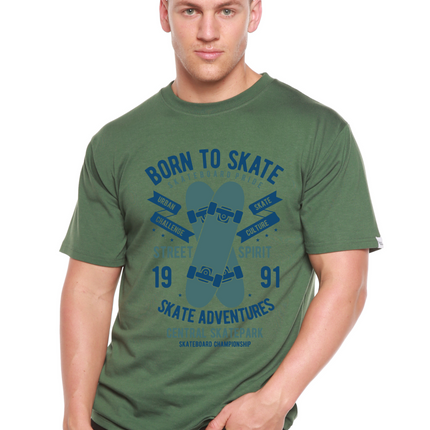 Born To Skate Men's Bamboo Viscose/Organic Cotton Short Sleeve Graphic T-Shirt