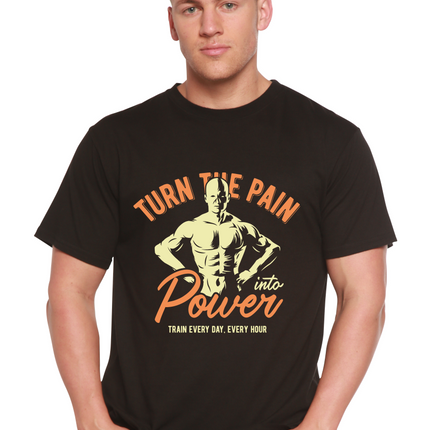 Turn The Pain Men's Bamboo Viscose/Organic Cotton Short Sleeve Graphic T-Shirt