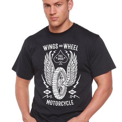 Wings And Wheel Spun Bamboo® Men's Bamboo Viscose/Organic Cotton Short Sleeve Graphic T-Shirt