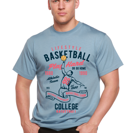 Life Style Basketball Men's Bamboo Viscose/Organic Cotton Short Sleeve Graphic T-Shirt