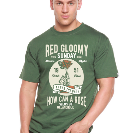 Red Gloomy Spun Bamboo® Men's Bamboo Viscose/Organic Cotton Short Sleeve Graphic T-Shirt