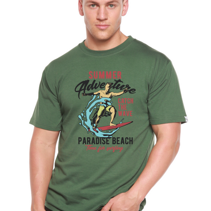 Catch The Wave Men's Bamboo Viscose/Organic Cotton Short Sleeve Graphic T-Shirt