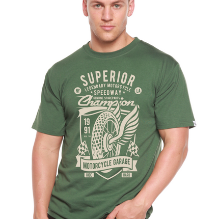 Superior Motorcycle Spun Bamboo® Men's Bamboo Viscose/Organic Cotton Short Sleeve Graphic T-Shirt