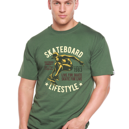 Skateboard Lifestyle Men's Bamboo Viscose/Organic Cotton Short Sleeve Graphic T-Shirt