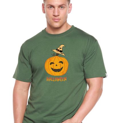 Halloween Pumpkin Unisex Bamboo Viscose/Organic Cotton Short Sleeve Graphic T-Shirt