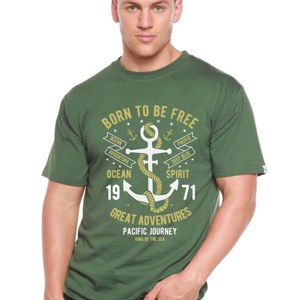 Born To Be Free Men's Bamboo Viscose/Organic Cotton Short Sleeve Graphic T-Shirt