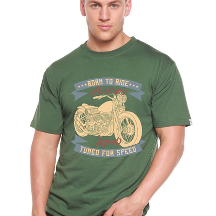 Born To Ride American Legend Men's Bamboo Viscose/Organic Cotton Short Sleeve Graphic T-Shirt